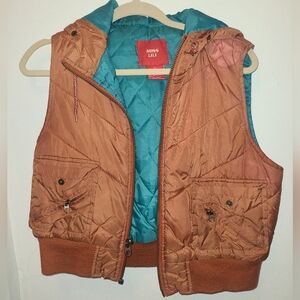 Miss Lili Copper and Teal Quilted Puffer Vest